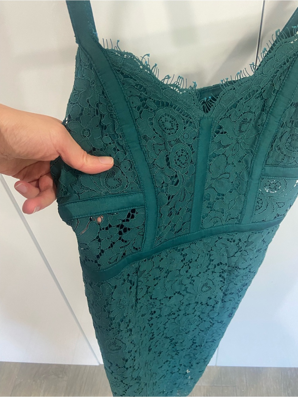 Express Teal Lace Midi Dress